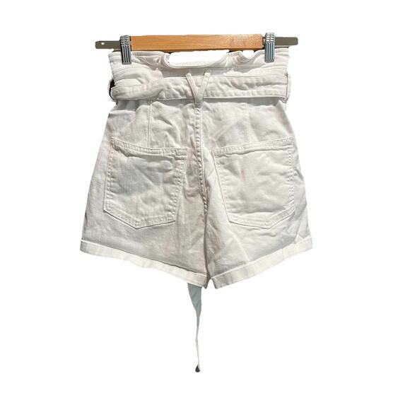 Veronica Beard Jeans White Nori Extra High Rise Tie Waist Women's Shorts Size 24 - Picture 2 of 6